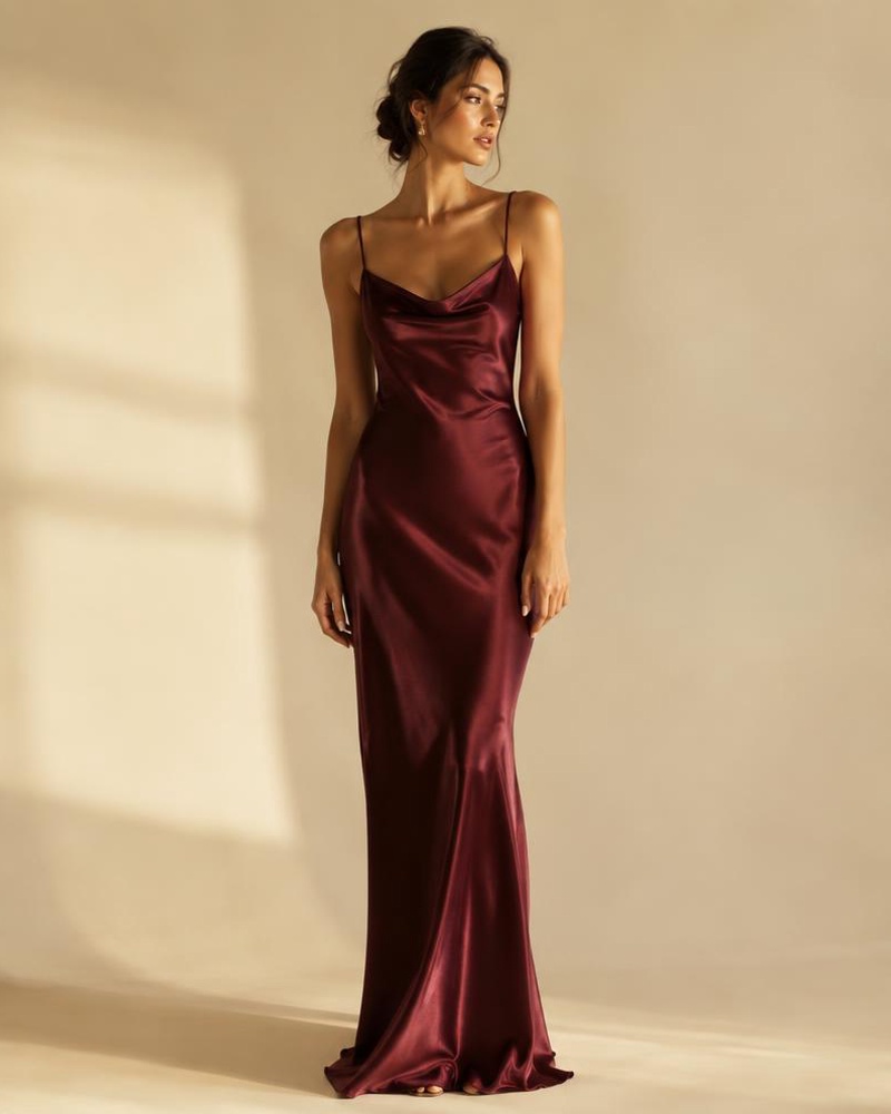Bias-Cut Satin Slip Dress