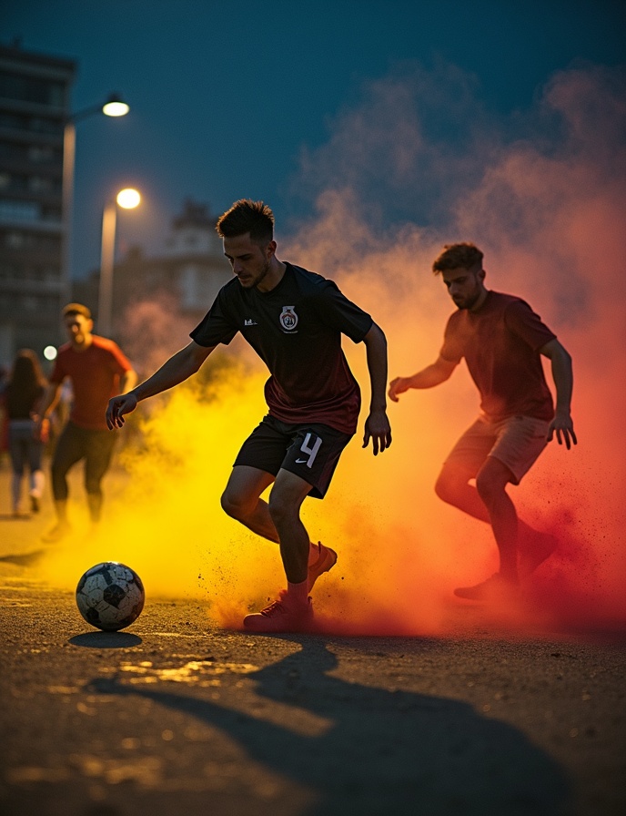 Street football tournament energy