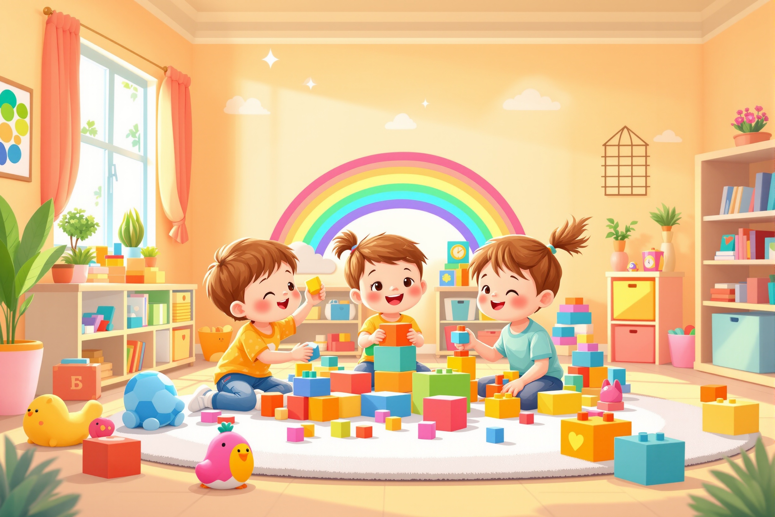 Dzieci bawiące się w żłobku