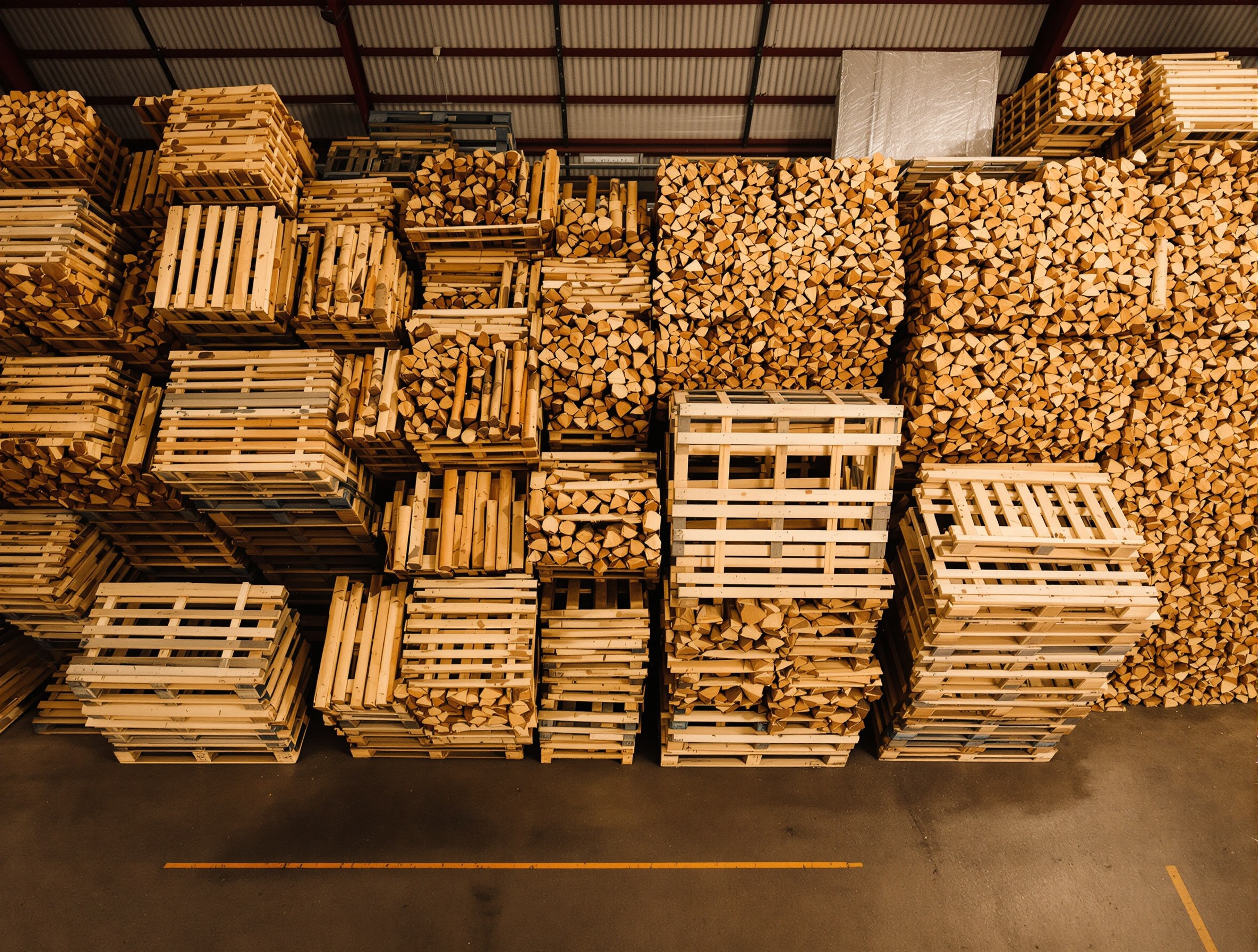 Palette mit Brennholz