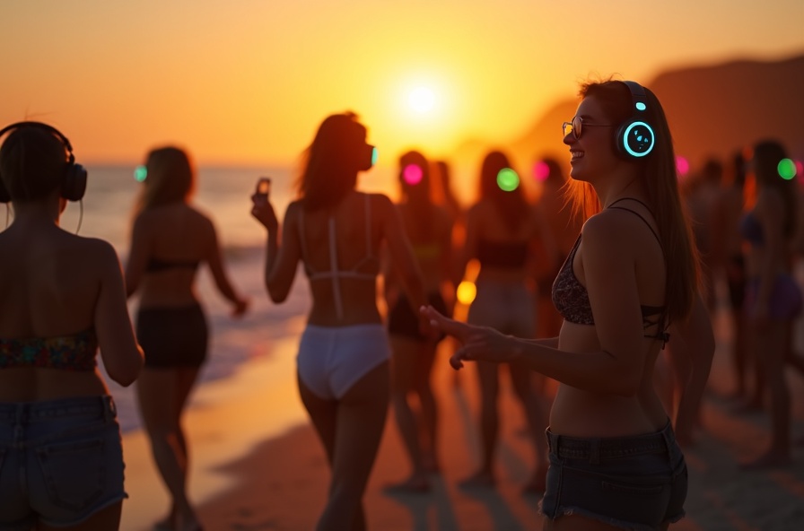 Silent disco at Beaches