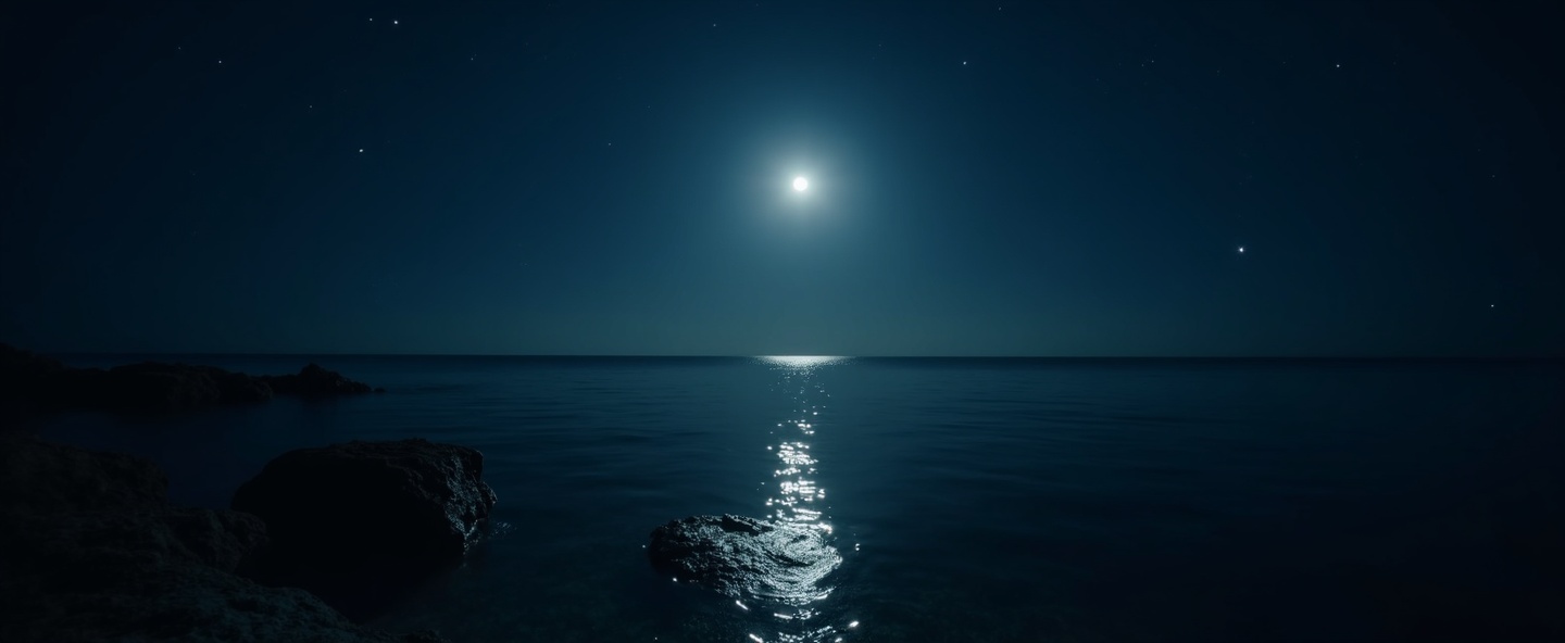 Full moon over the Coral Sea at Mission Beach