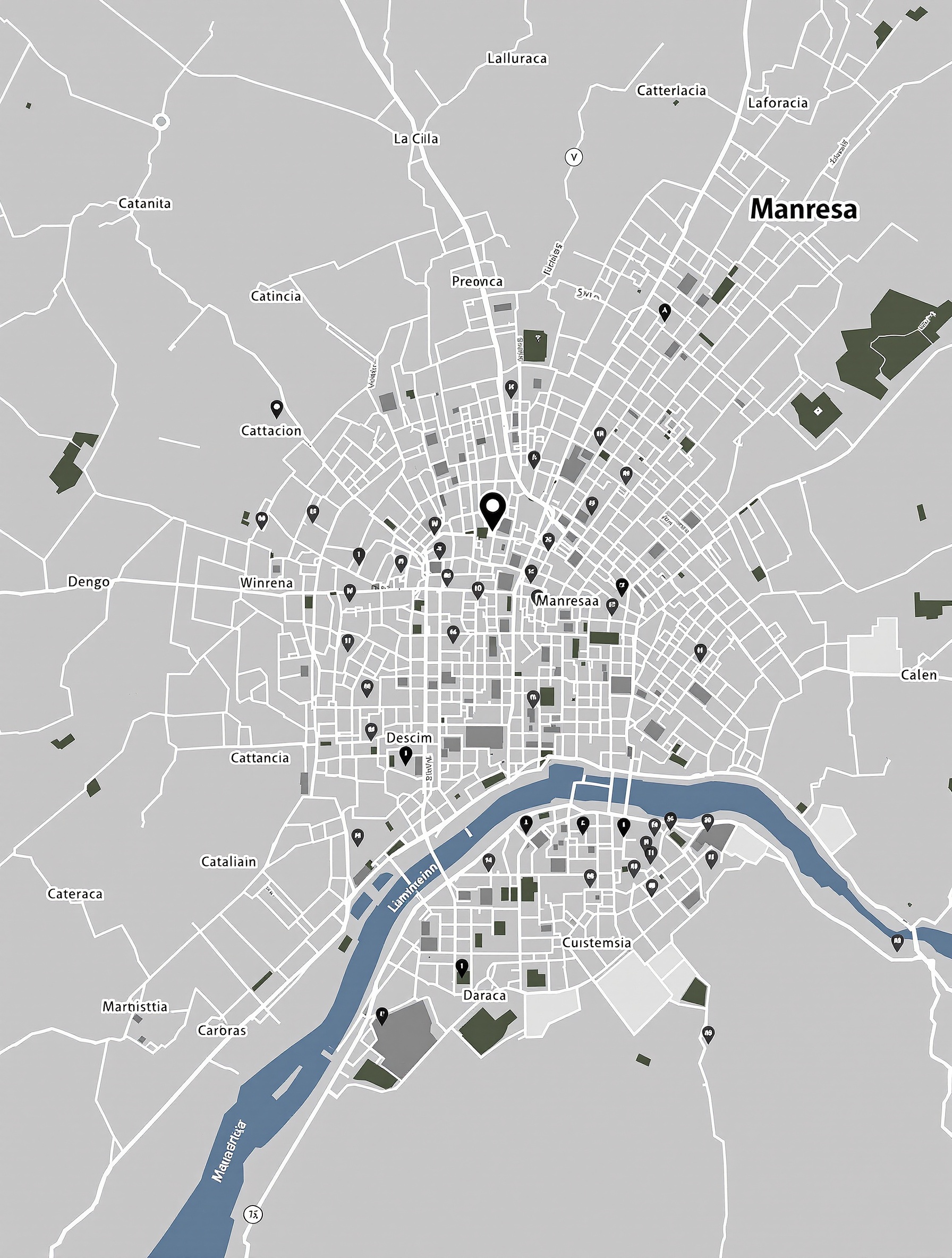 Mapa de Manresa y comarca del Bages