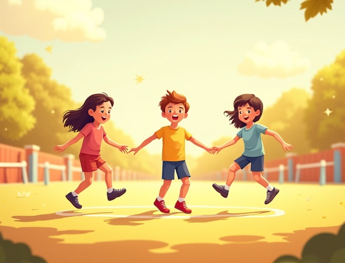 Niños saltando a la comba