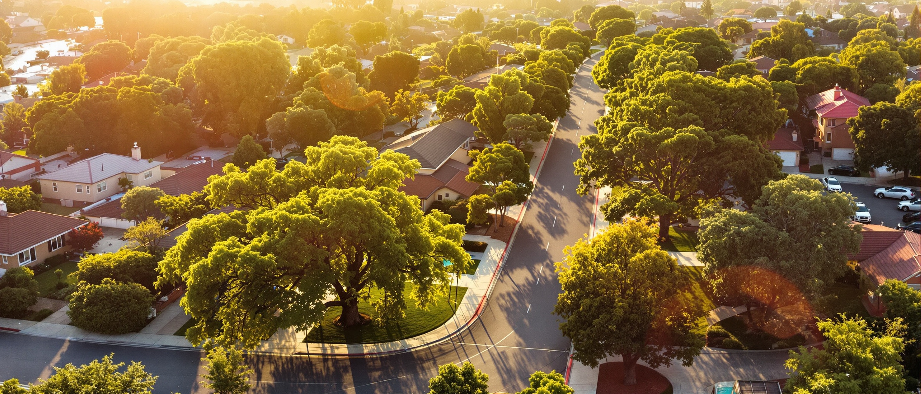 Beautiful tree-lined neighborhood in Simi Valley