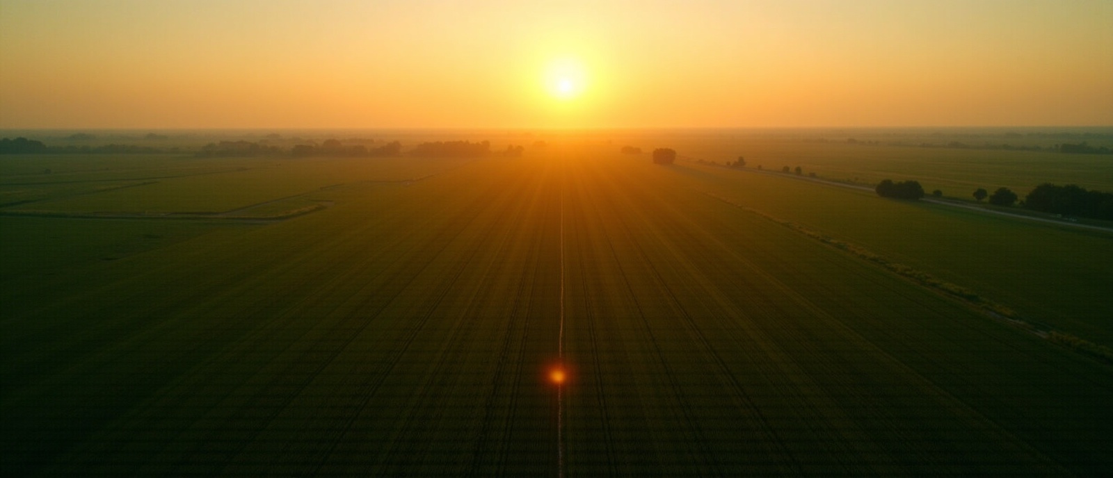 Aerial view of farmland showcasing precision drone agriculture results