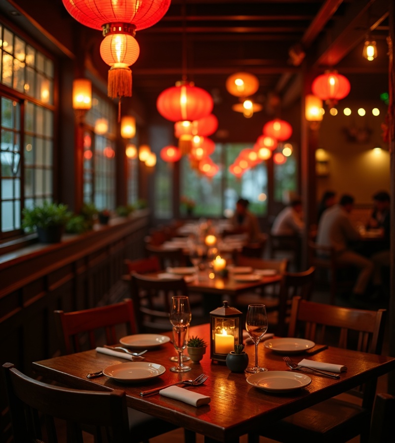 Interiér restaurace Duc Thinh