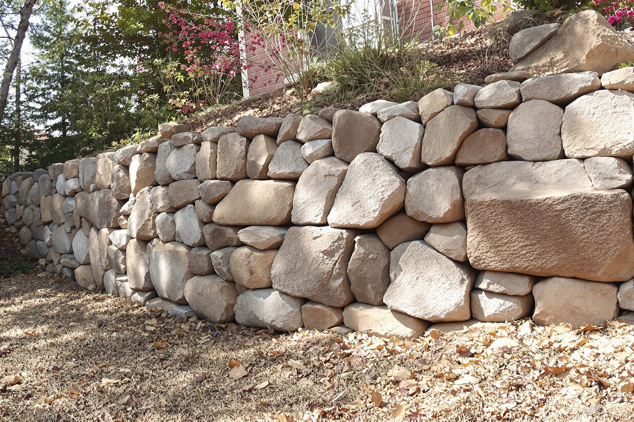 Natural stone retaining wall Colorado Springs