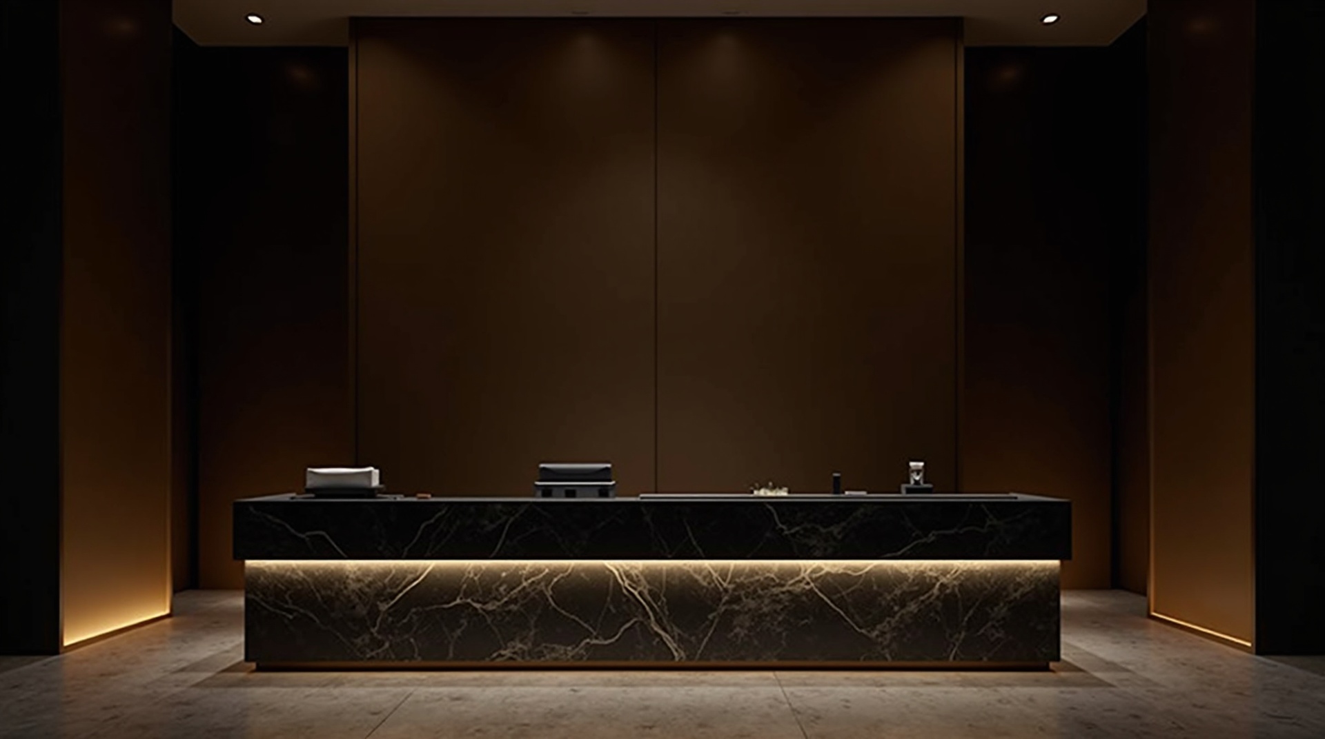 Leere Hotel Rezeption