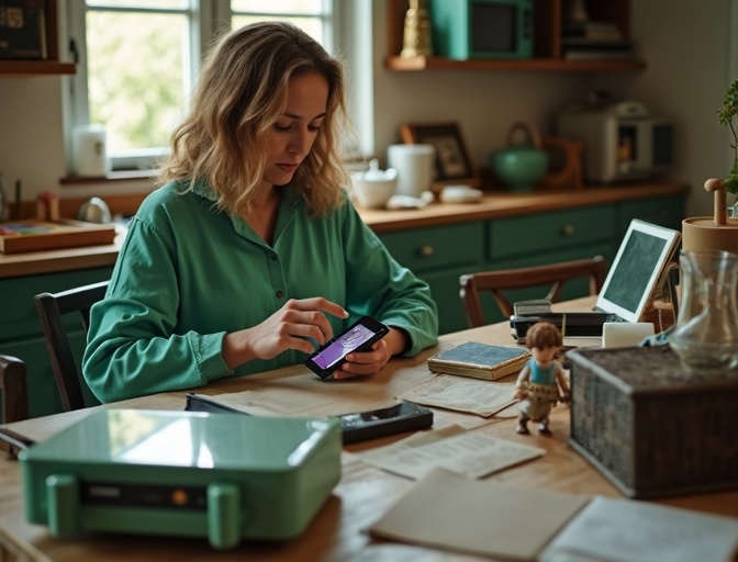 Person preparing items to sell online