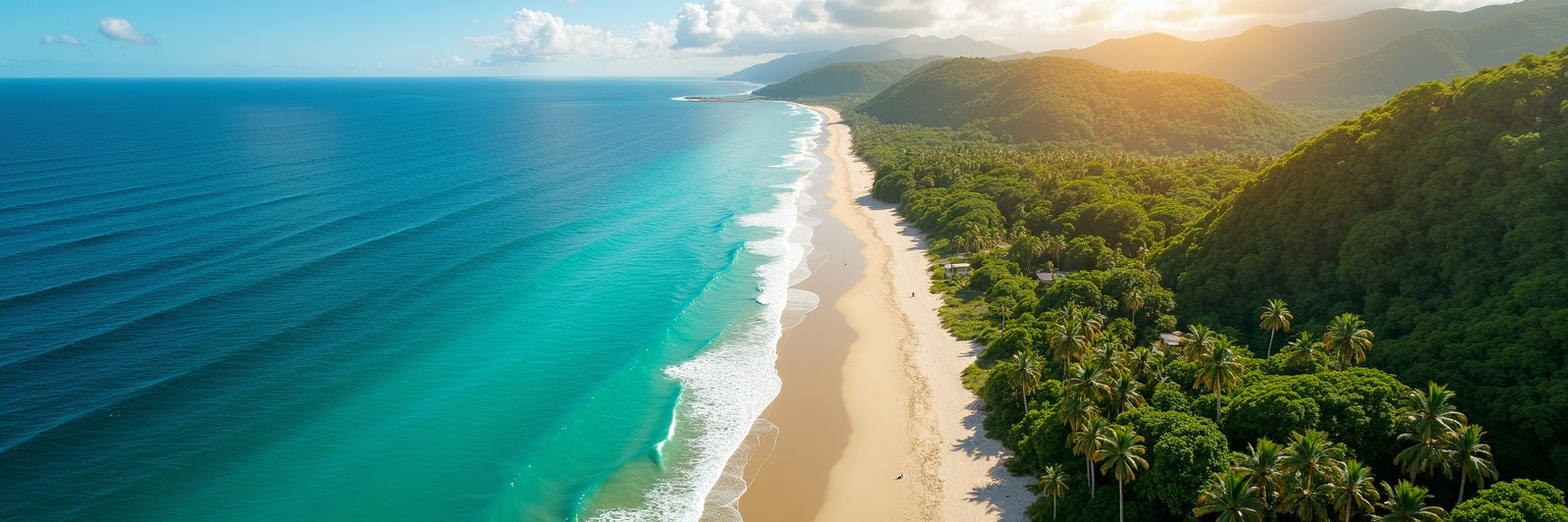 Mission Beach coastline where rainforest meets the reef