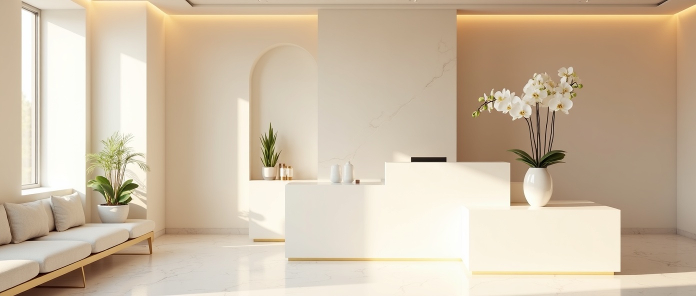 Consultório dermatológico Dra. Laura Folchini recepção elegante Criciúma SC agendamento consulta