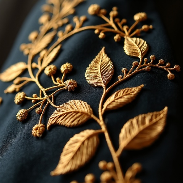 Detalle de bordado en oro