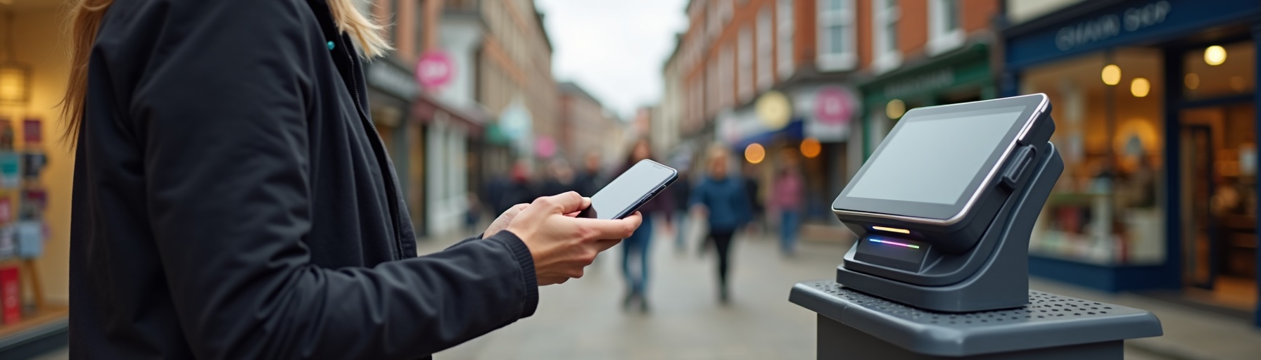 Contactless charity donation on UK high street