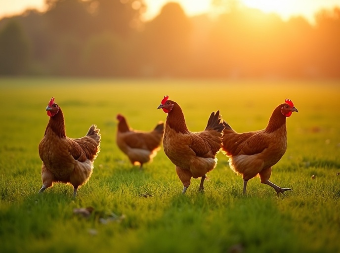 Free-range chickens at Kuk-Roo-Koo farm Gundyal Village Mahabubnagar