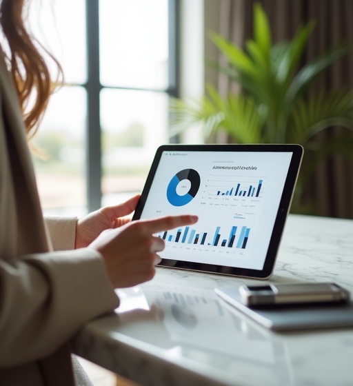 健康データをタブレットで確認