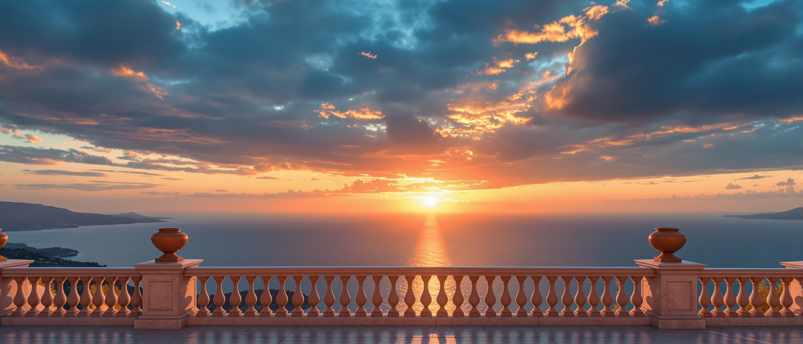 Mediterranean terrace view