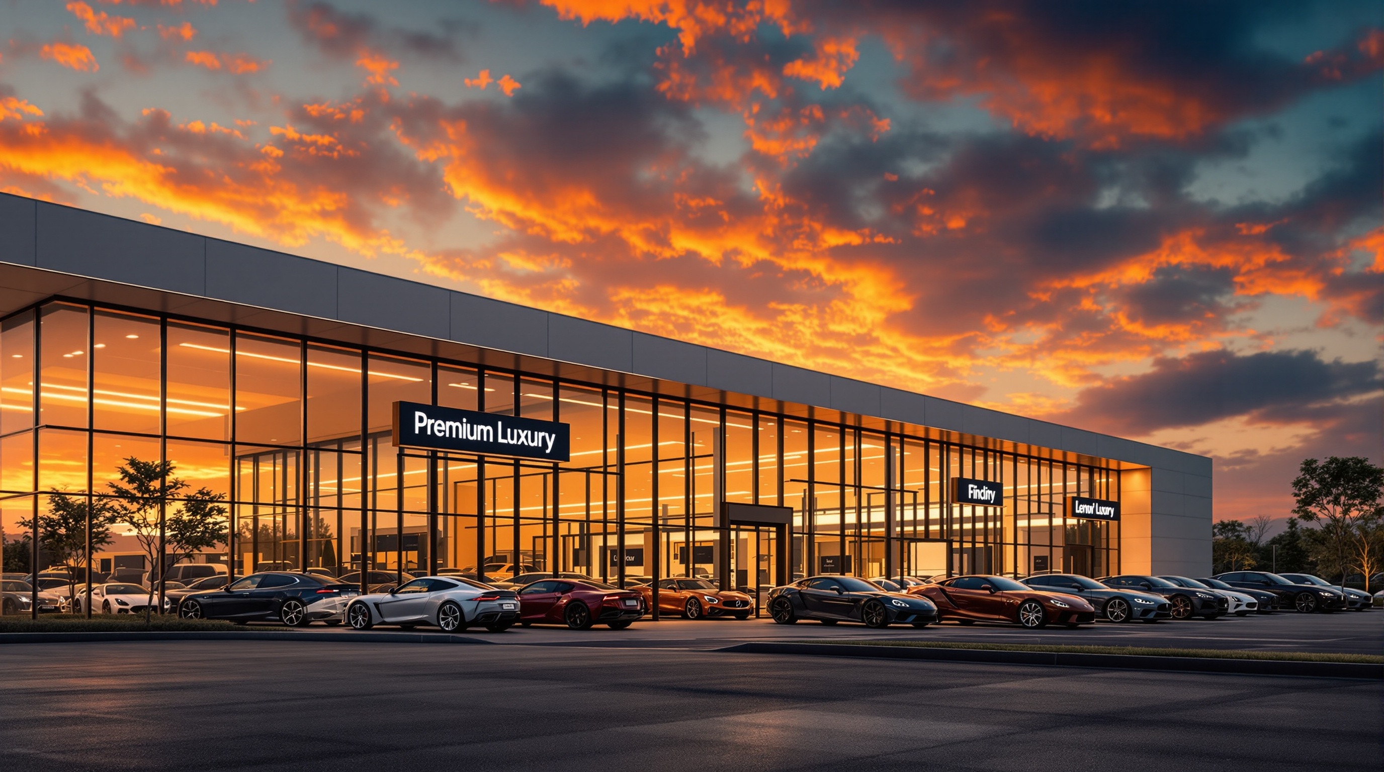 Premium car dealership showroom