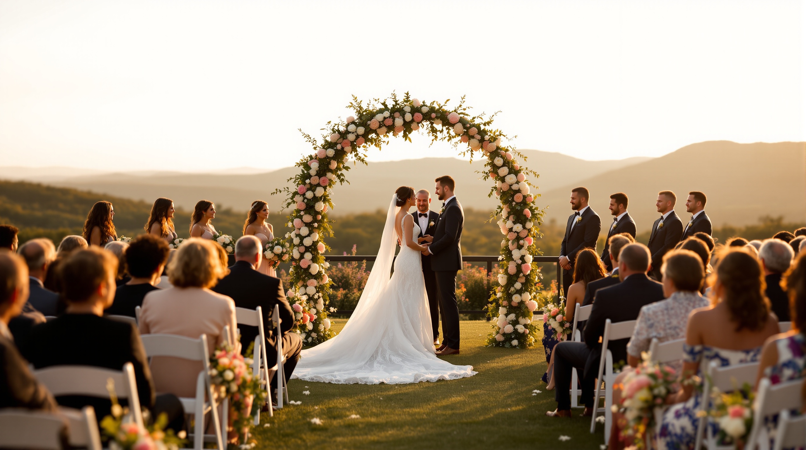 Luxury wedding ceremony at Red Door Ranch venue in Joshua TX
