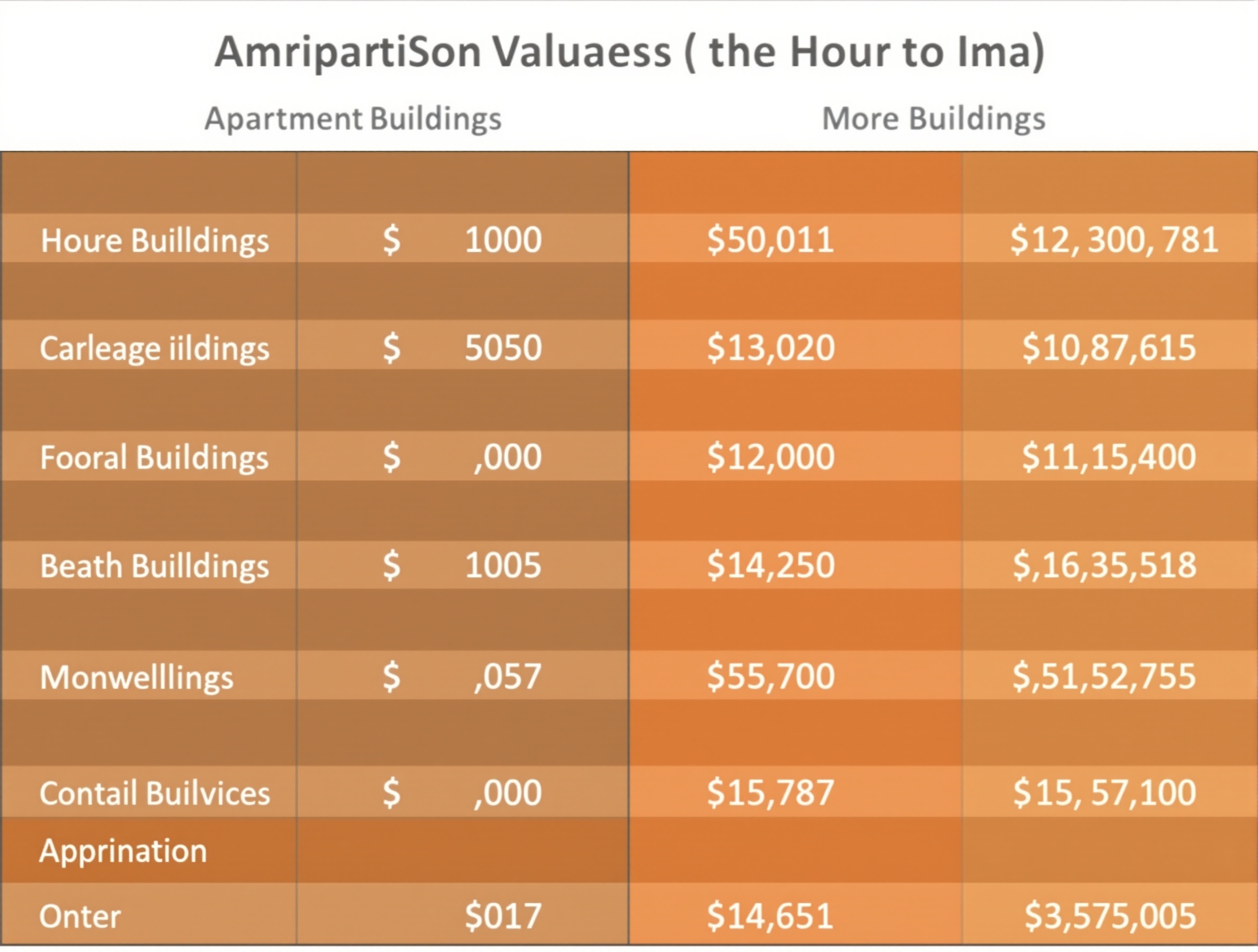Sales comparison approach for apartment building valuation