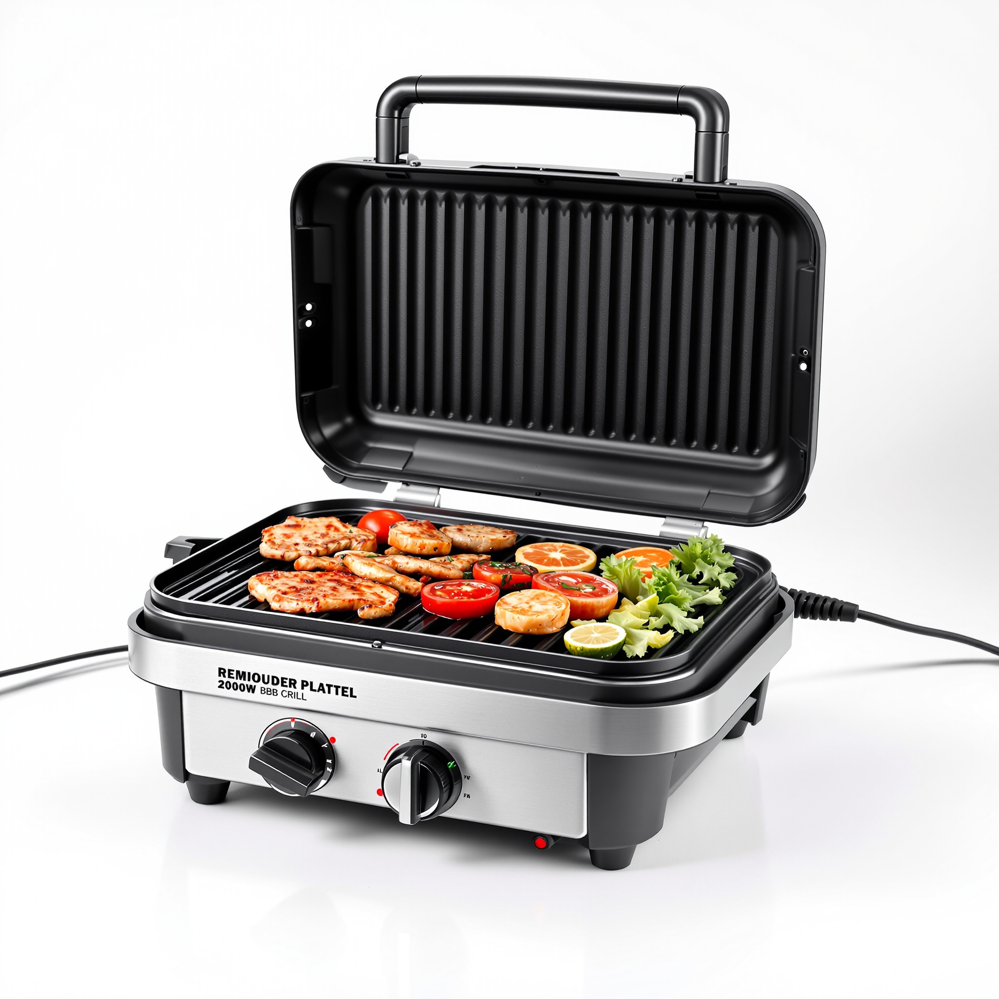 Gril Électrique Pierre & Fonte Multifonction 1500W — acessório churrasco grelhador VibeGrill 49.99€ -44%, entrega gratuita