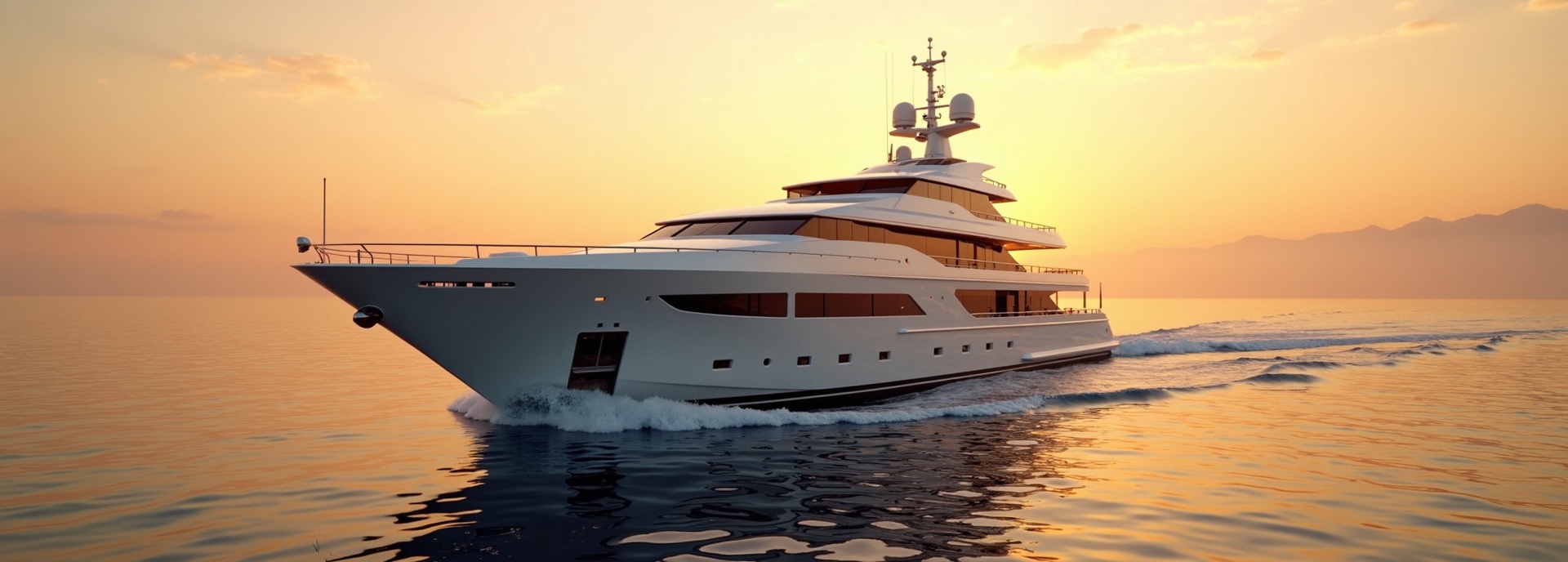 Luxury yacht at sea