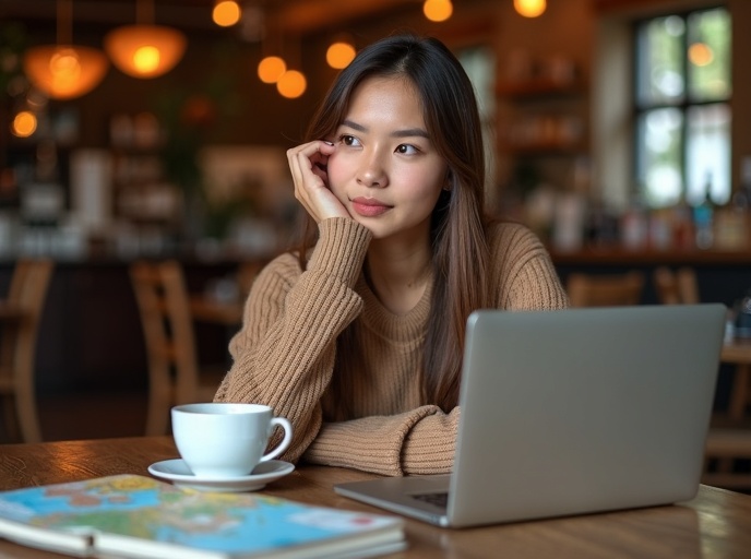 Overwhelmed traveler planning Japan trip