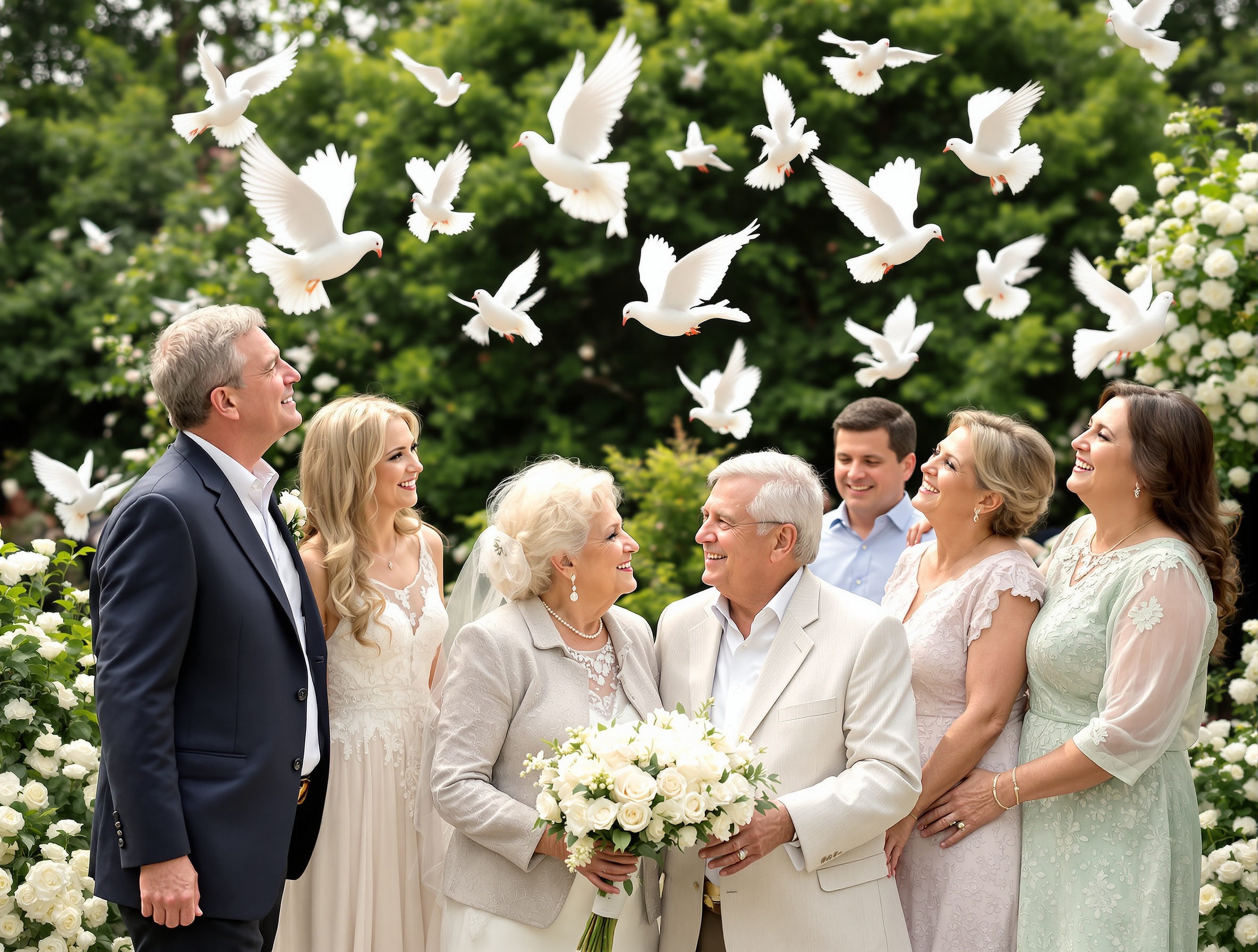 הפרחת יונים ביום השנה ה-50 לנישואין - הפרחת יונים באירוע אירועים פרטיים בגן אירועים כפר סבא