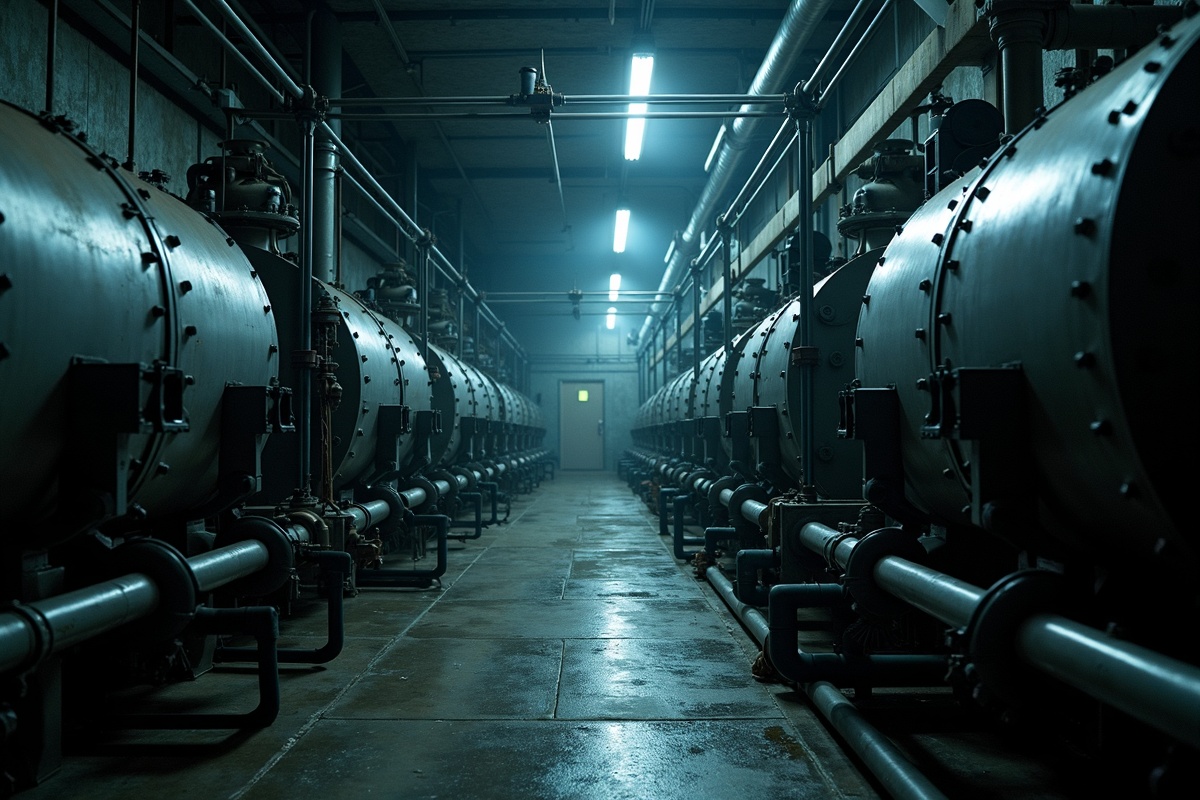 Mechanical room with insulated boilers and piping