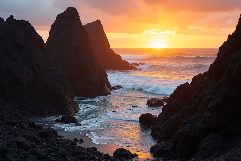 Mosteiros volcanic coastline