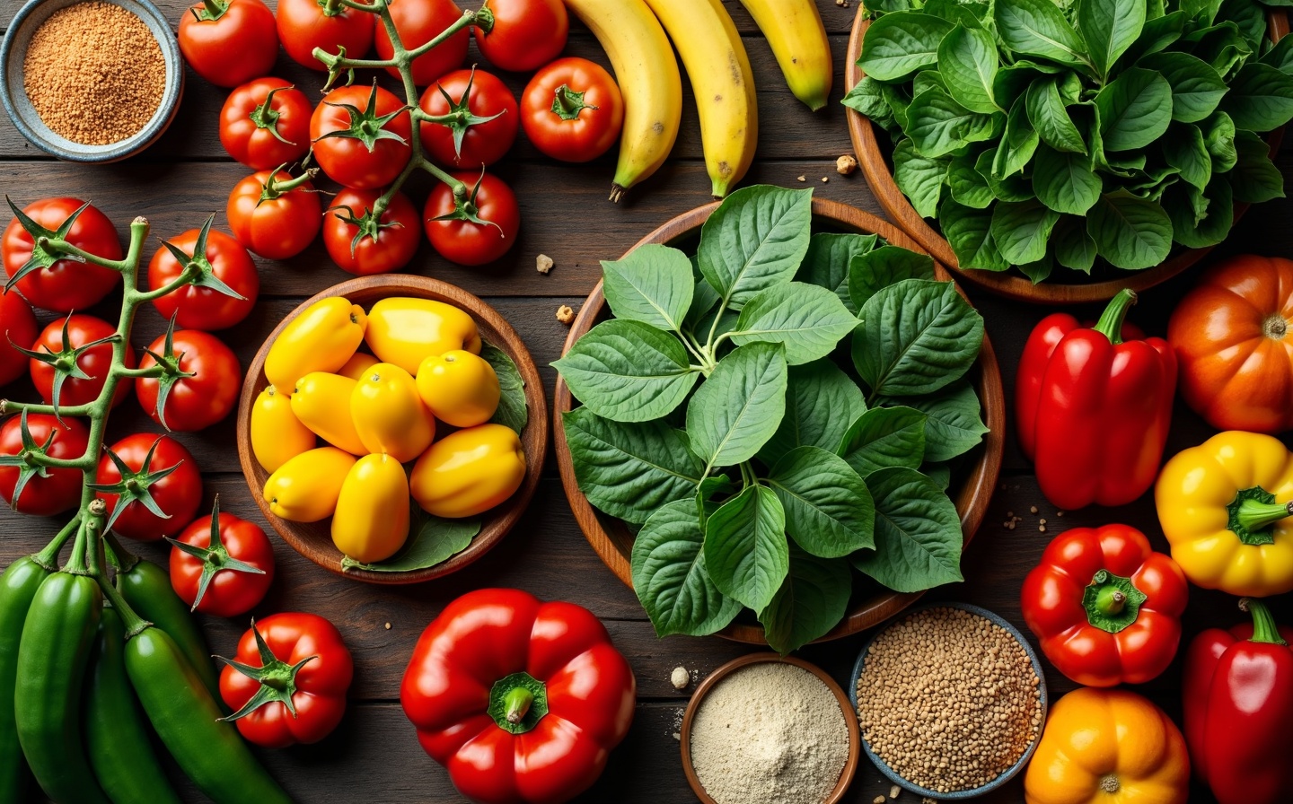 Fresh groceries background