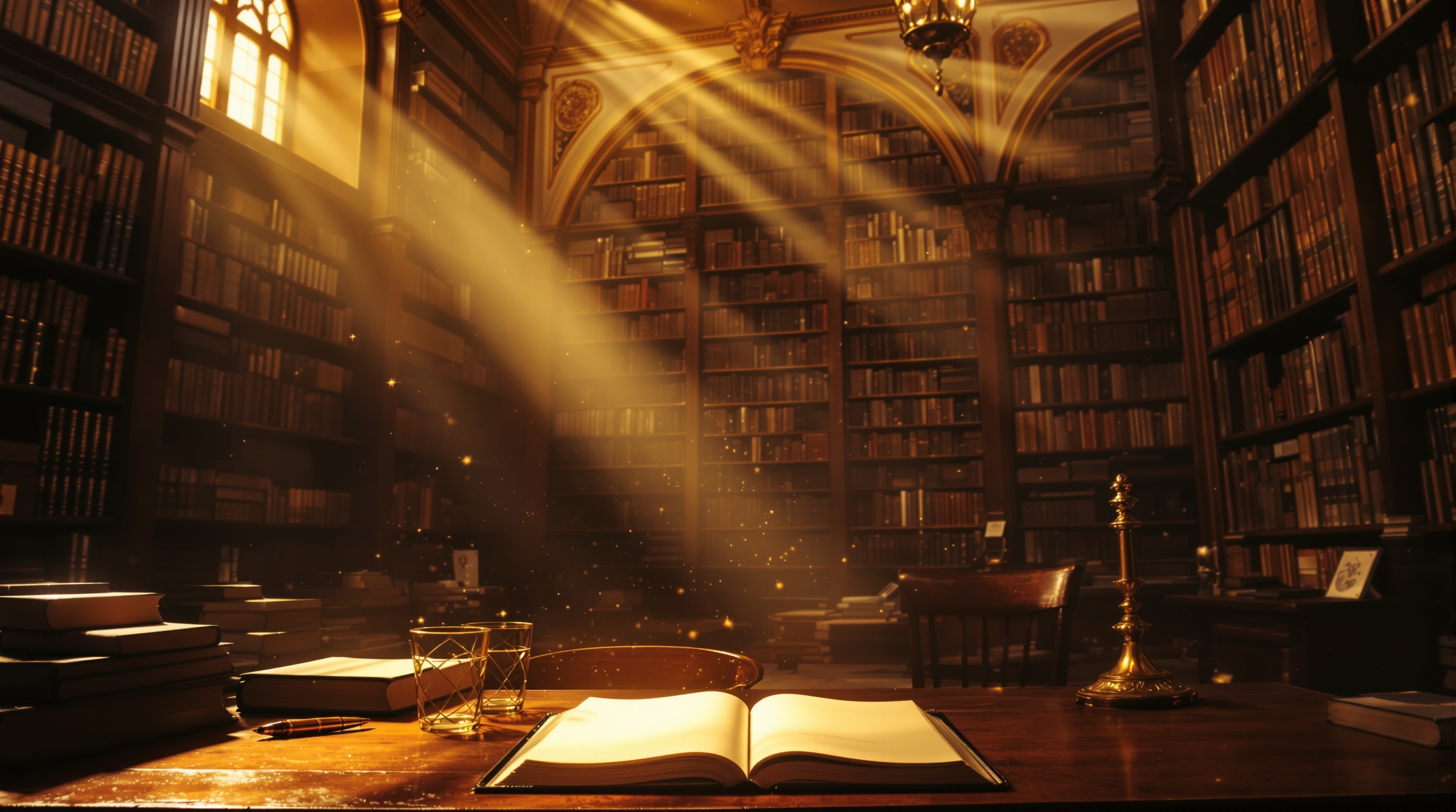 Grand library interior