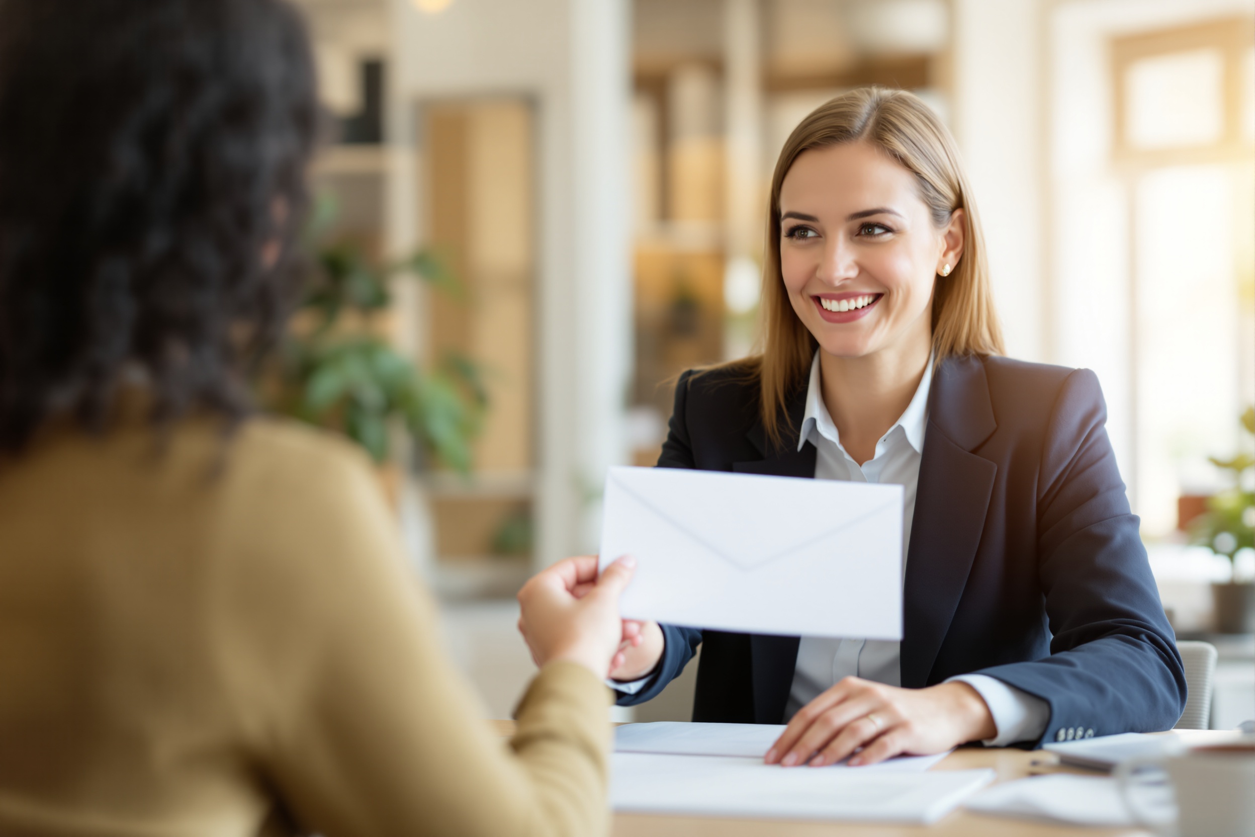 Notary Nexus specialist delivering apostille documents to a satisfied customer