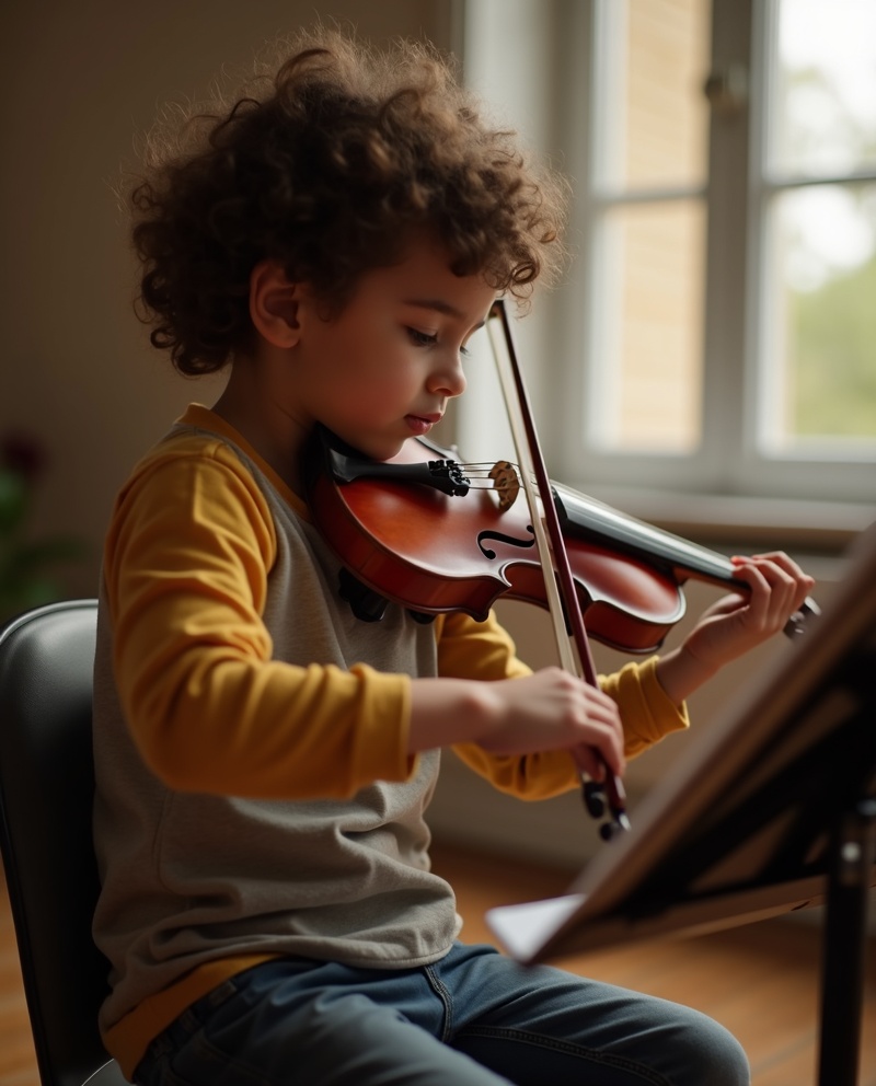 Estudiante practicando