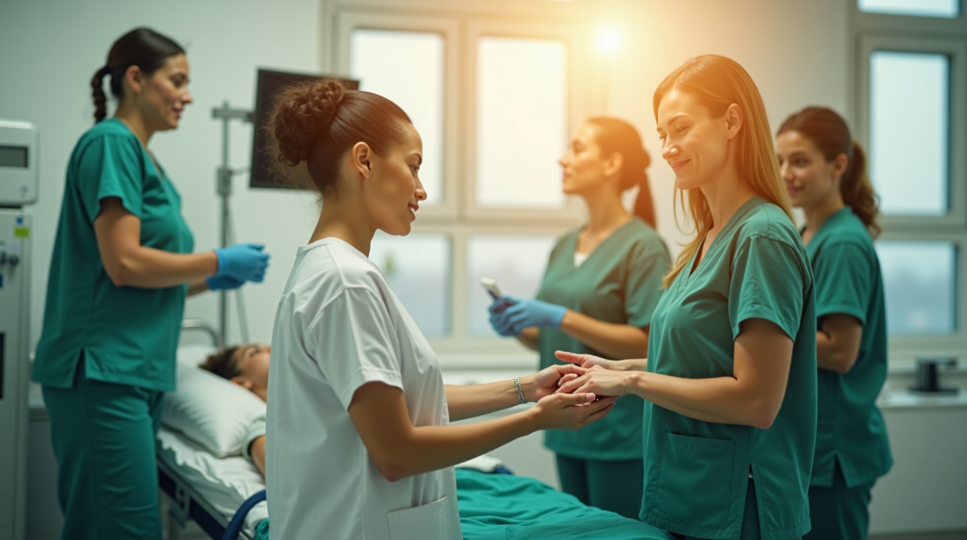 Enfermeiros e tecnicos de enfermagem em ambiente hospitalar