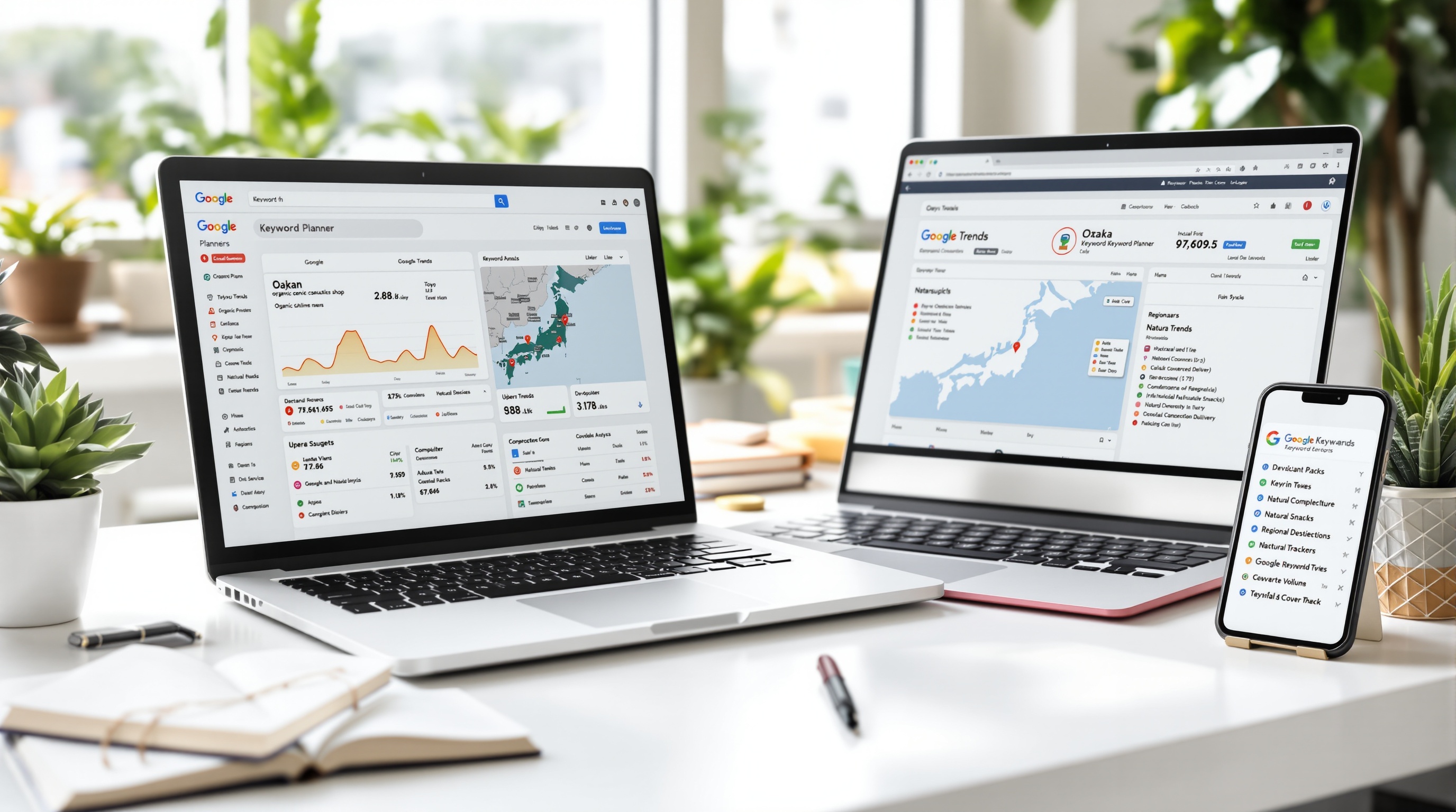商品やサービスに基づいたキーワードのリサーチ