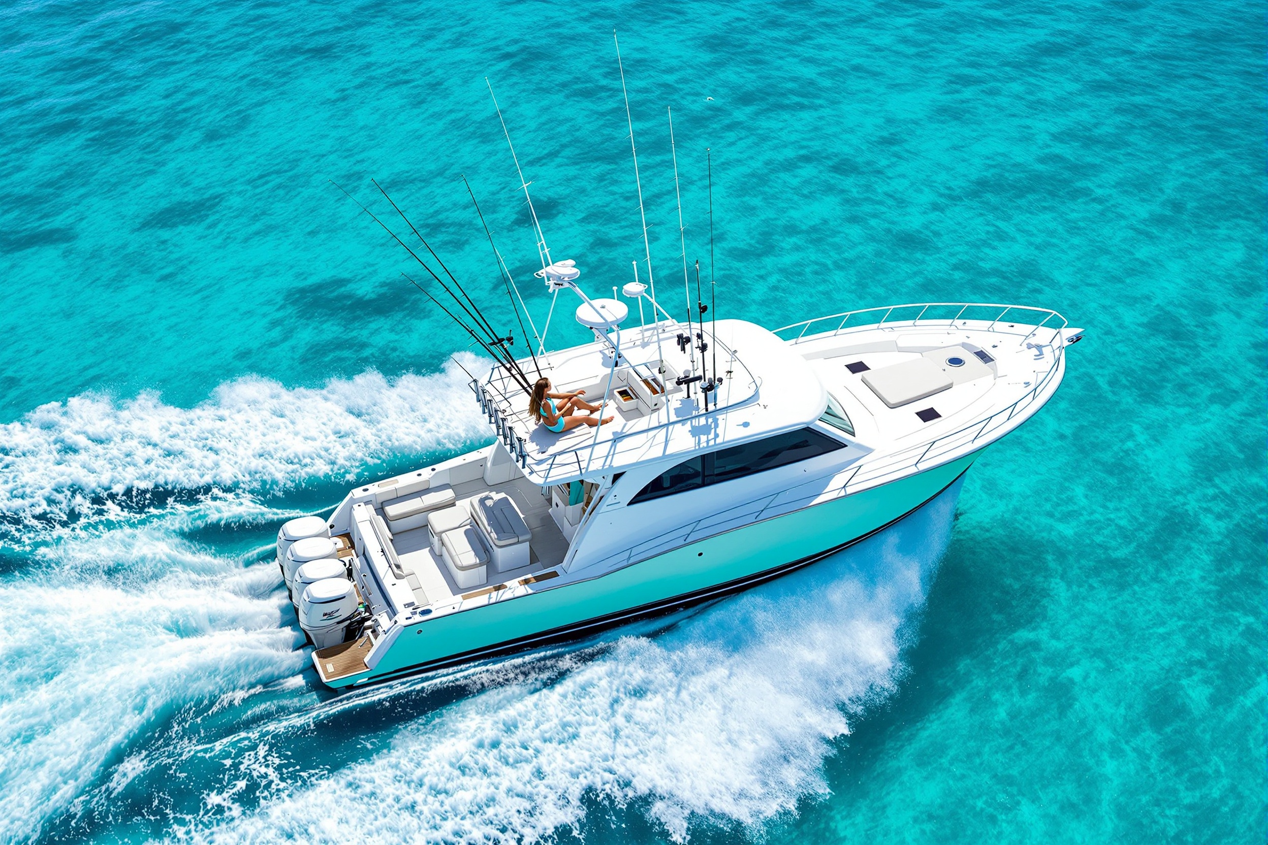 37 Tribute Center Console sport fishing boat on turquoise water