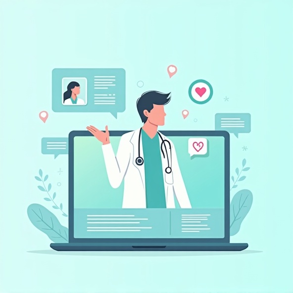Telemedicine healthcare services illustration