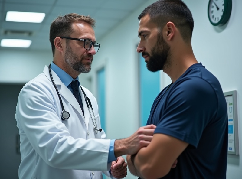 Dr. Mathieu treating an athlete Dr. Mathieu treating an athlete