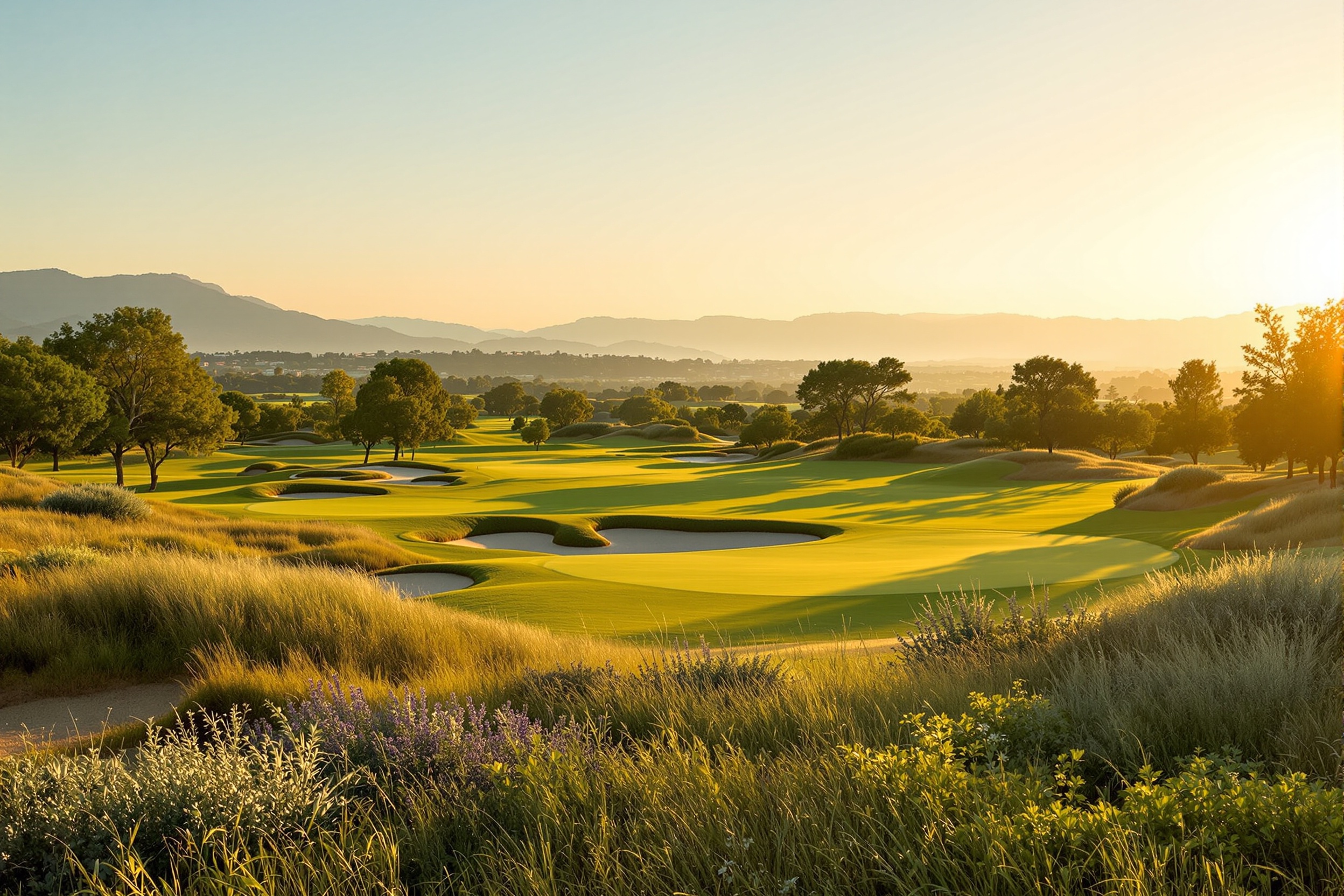 Belek Turkey Carya Golf Club championship golf pine forest fairways Mediterranean coast golden afternoon light premium editorial golf photography luxury resort