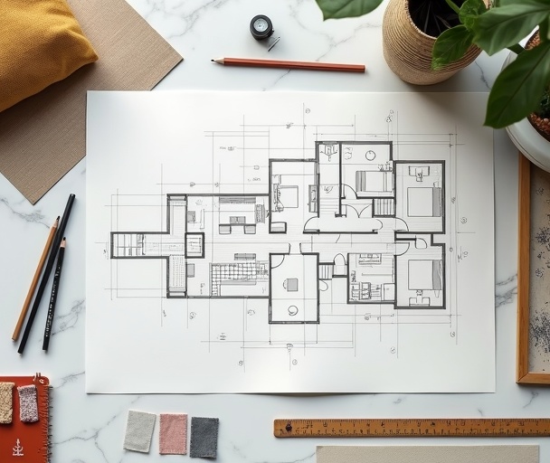 BONAIRE4 interior design technical plans and architectural sketches