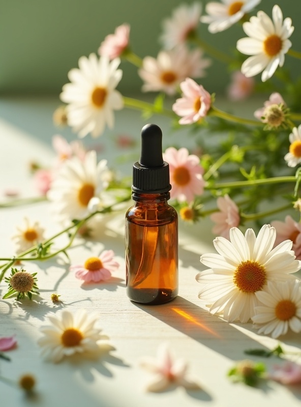 Frasquito de esencias florales con flores de Bach