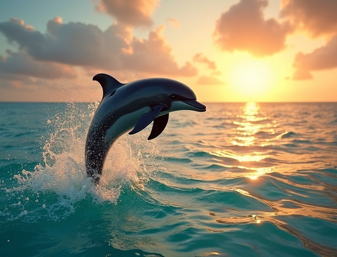 Wild spinner dolphins leaping at Tamarin Bay Mauritius