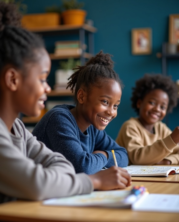 Students learning together