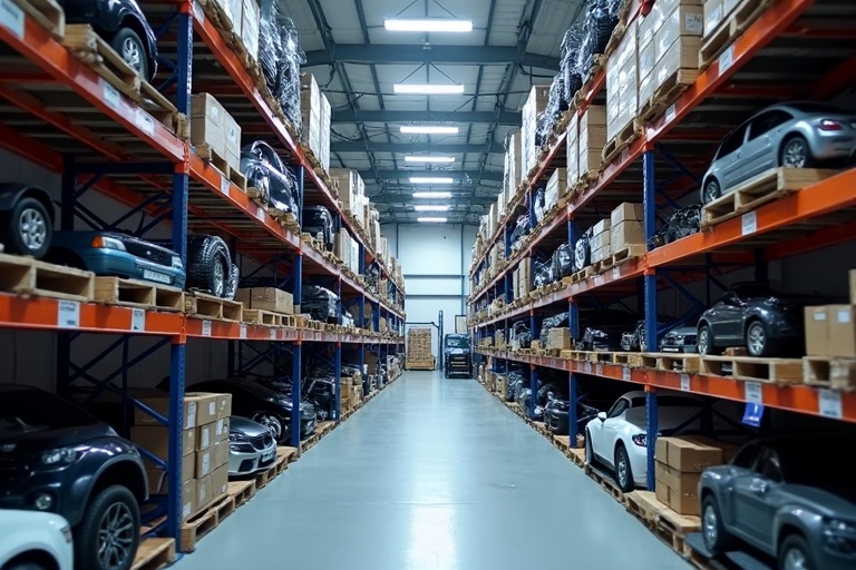 ALREDA CO warehouse facility with organized spare parts inventory