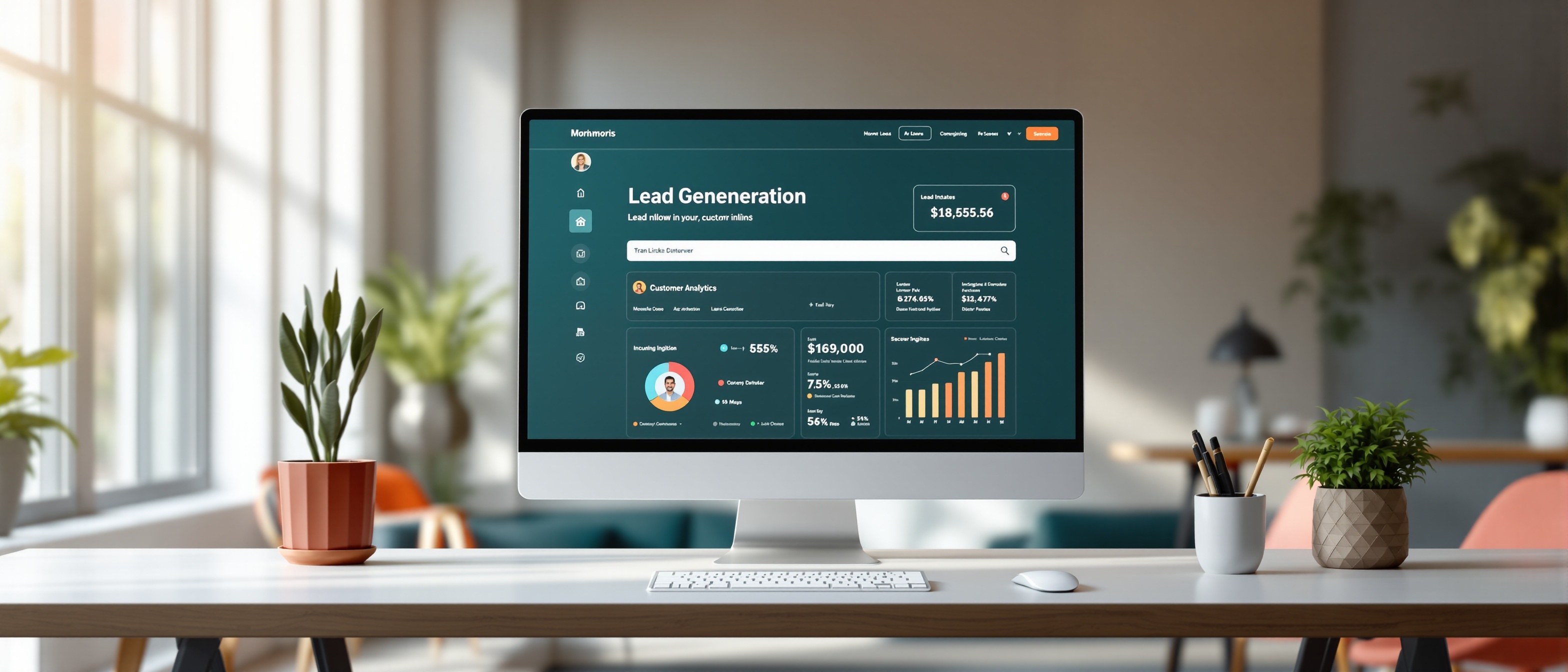 Professional business website lead generation dashboard