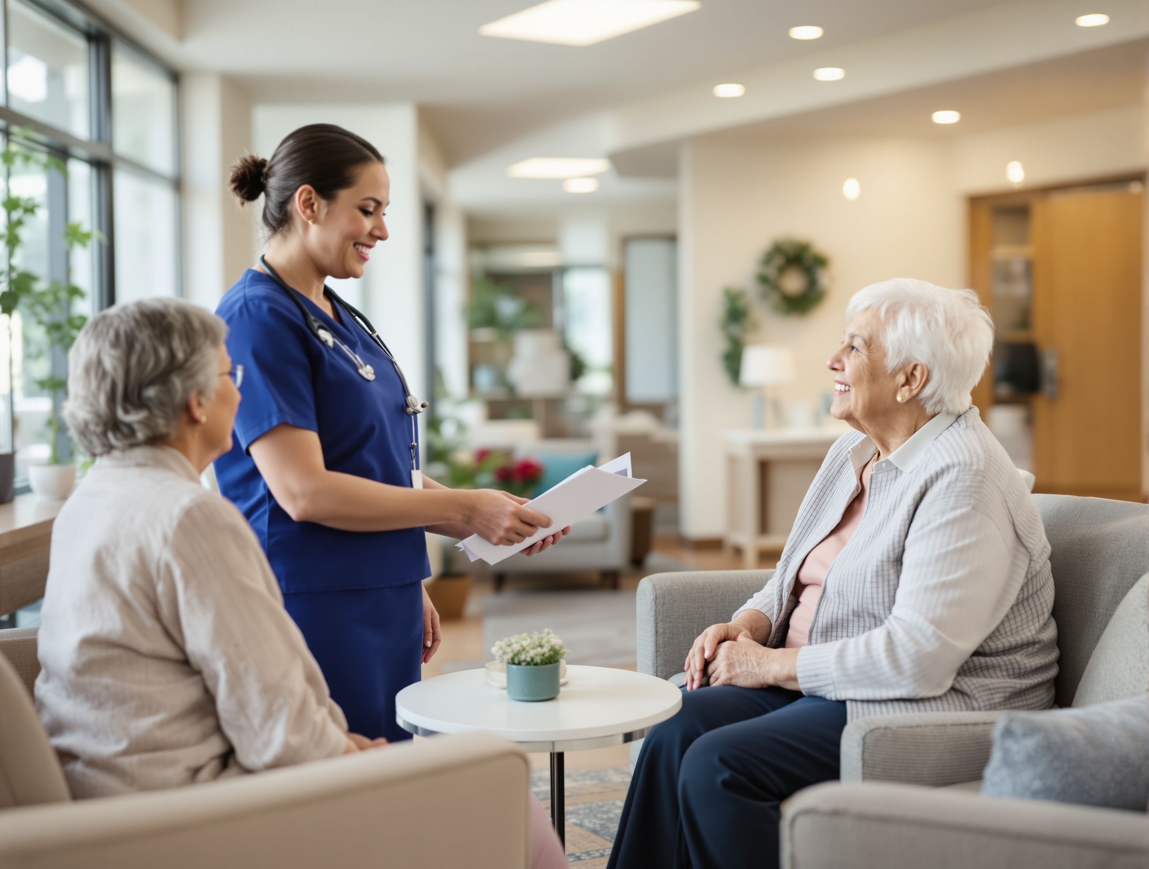 Admissions coordinator assisting family