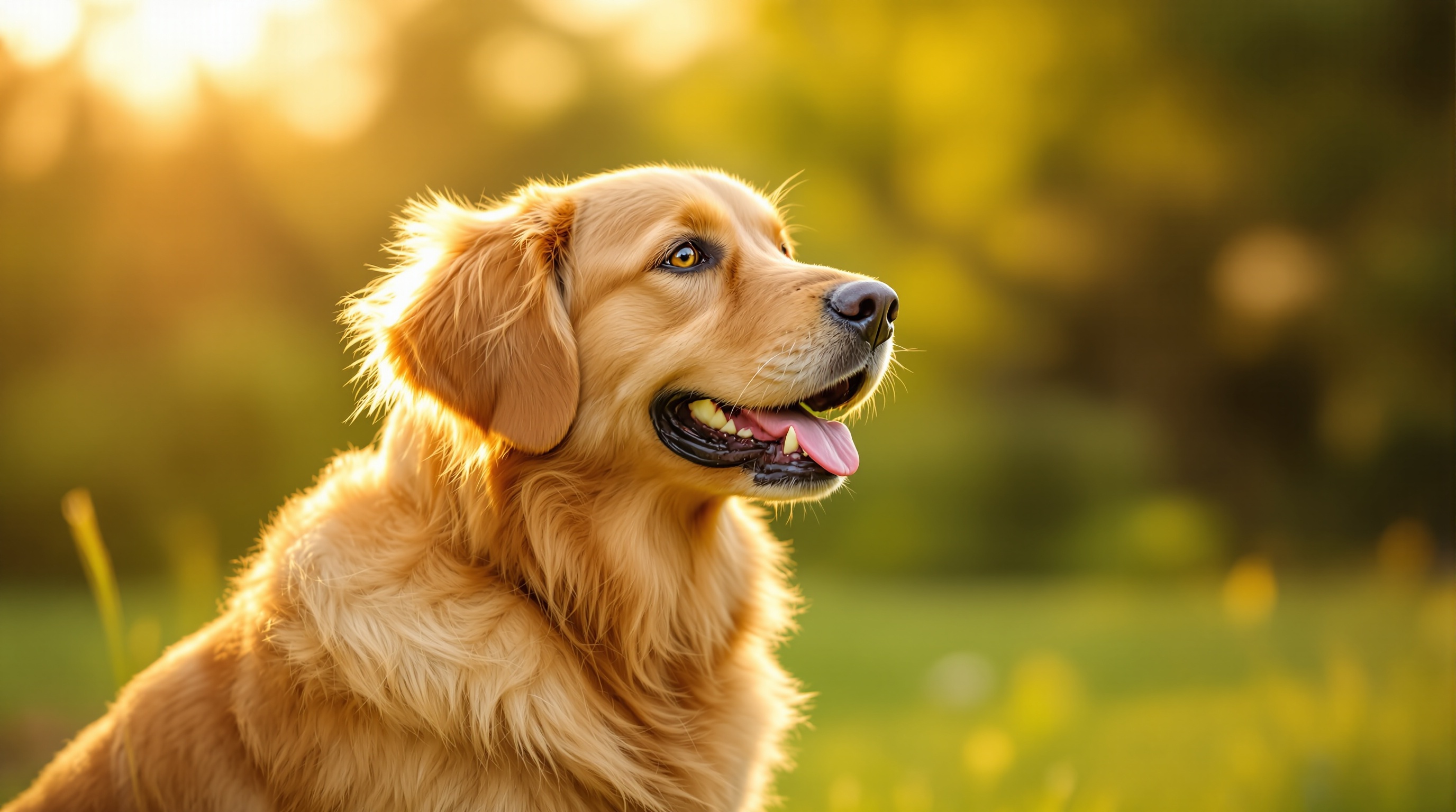 Well-trained happy dog