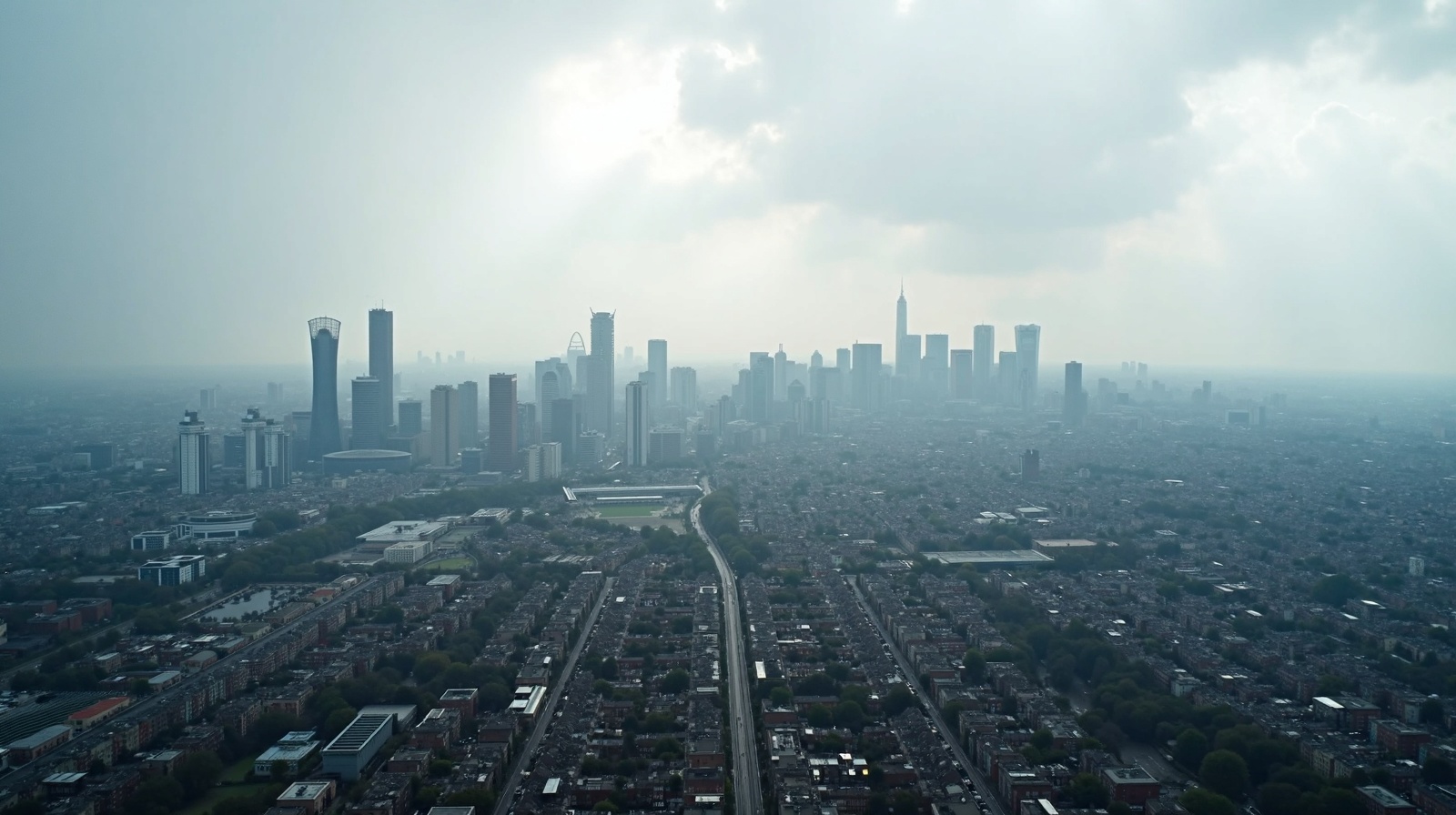 Croydon skyline aerial view