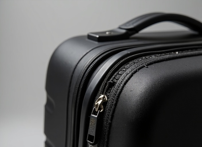 Before repair: Samsonite Zipper Overhaul
